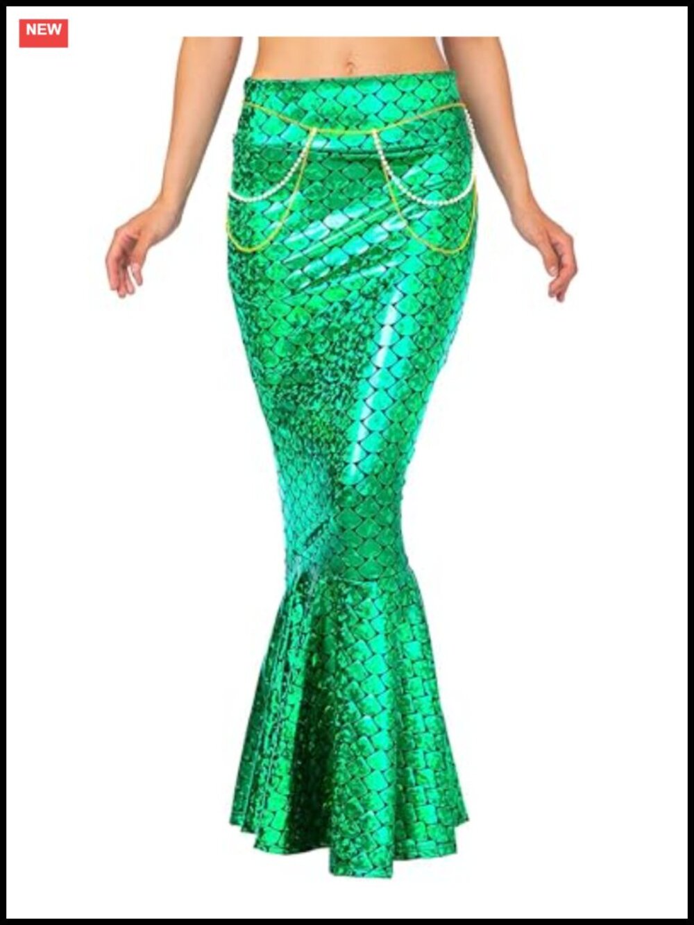 Women Mermaid Sequin Bodycon Fishtail Maxi Skirt Costume